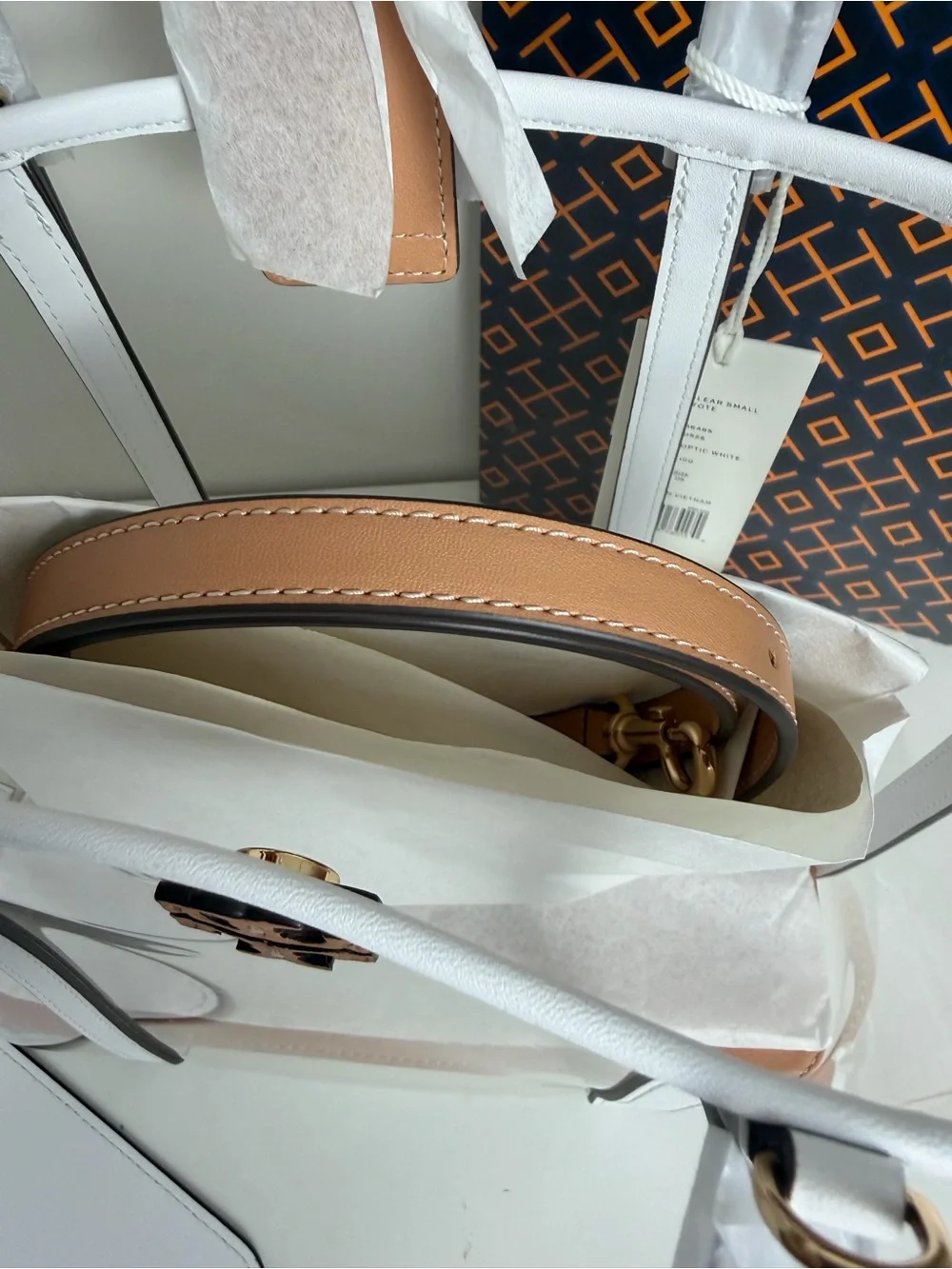 Tory Burch Clear Tote with White Leather Trim